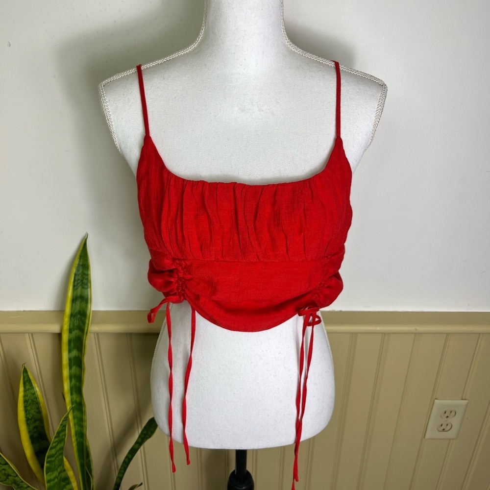 Fashion Nova Red Ruched Crop Top XL – Festival & Y2K Vibes